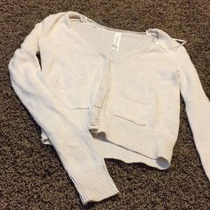 White Crop Cardigan